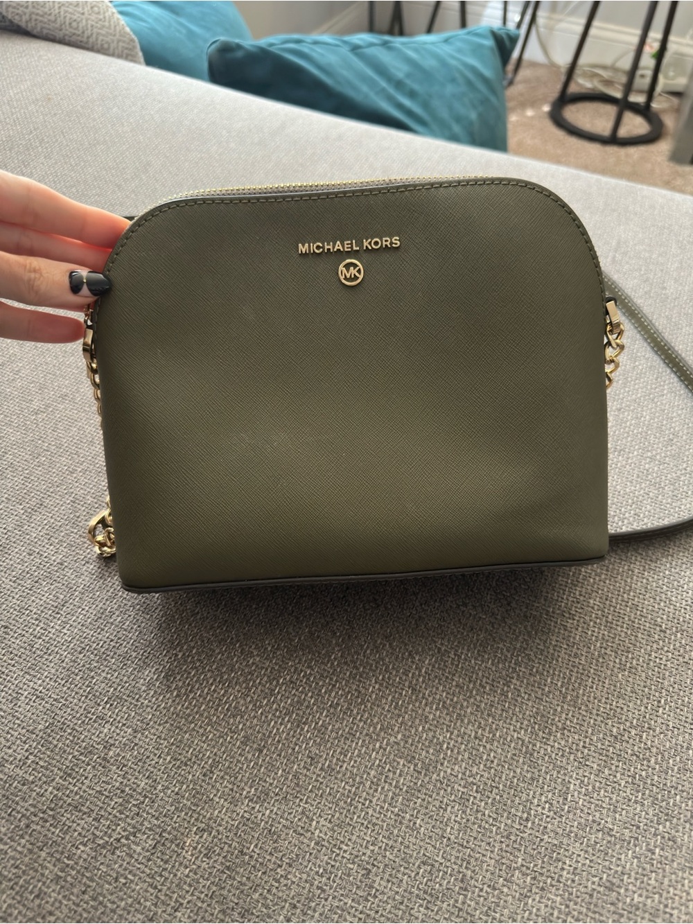 Michael Kors Olive Crossbody with Gold Hardware